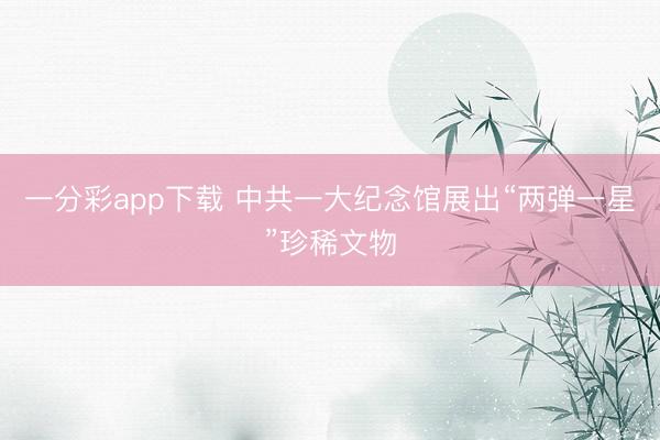 一分彩app下载 中共一大纪念馆展出“两弹一星”珍稀文物